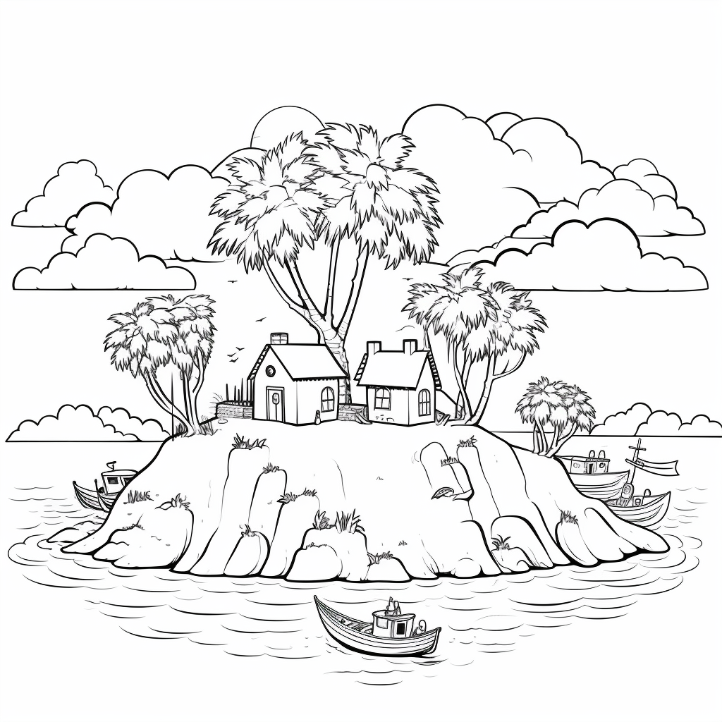 Island coloring pages