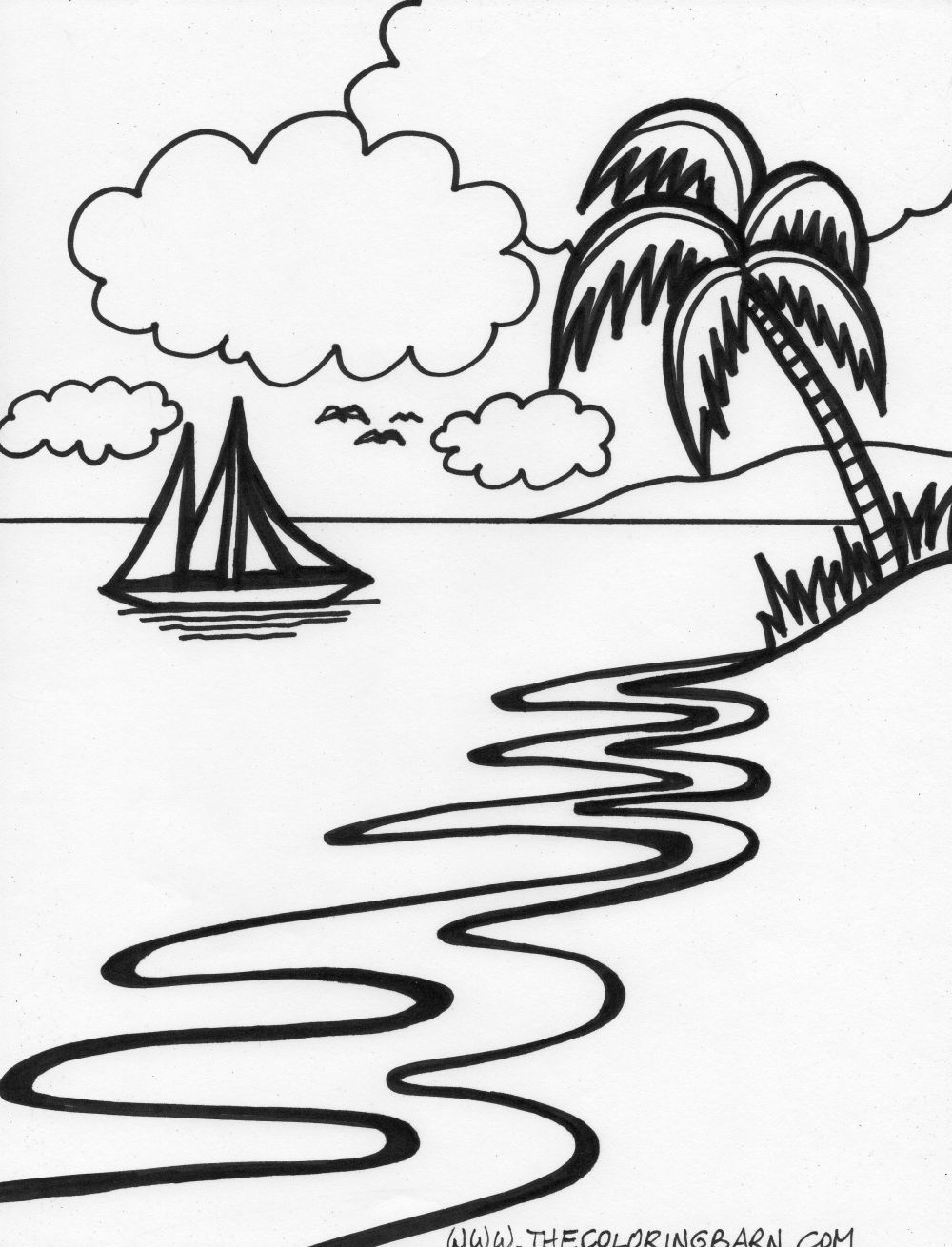 Beach drawings island printable coloring pages the coloring barn printable coloring pages nature beach coloring pages coloring pages