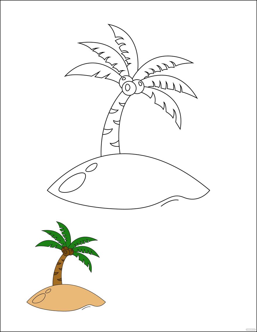 Free summer beach coloring page