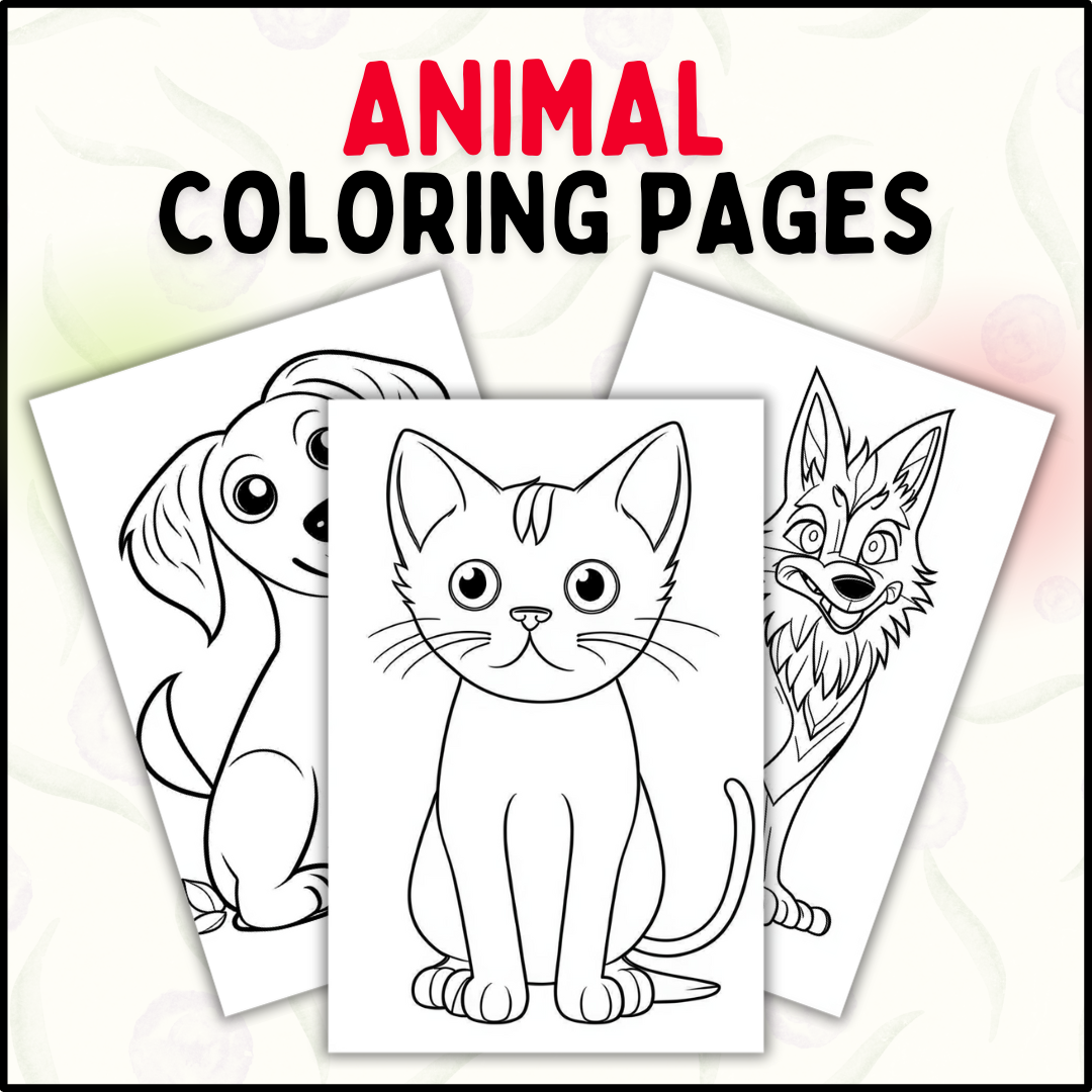 Animal coloring pages for kids perfect for home school or travel made by teachers