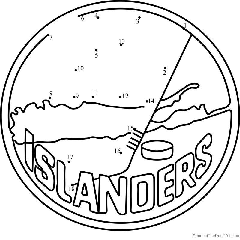 New york islanders logo dot to dot printable worksheet