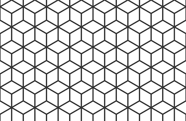 Premium vector isometric cube grid seamless pattern line isometric grid with editable strokes cubic hexagon texture rhombus mesh background geometric squared pattern vector illustration on white background