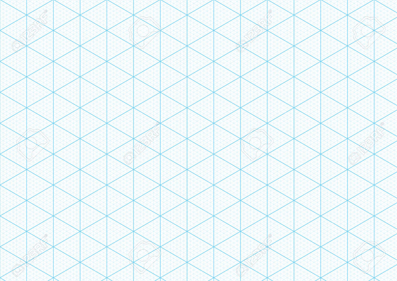 Isometric graph paper background with plotting triangular and hexagonal ruler guide line grid texture for engineering or mechanical layout drawing vector a graph paper template background royalty free svg cliparts vectors and