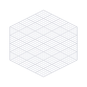 Premium vector hexagonal isometric grid template for drawing in pixel art style