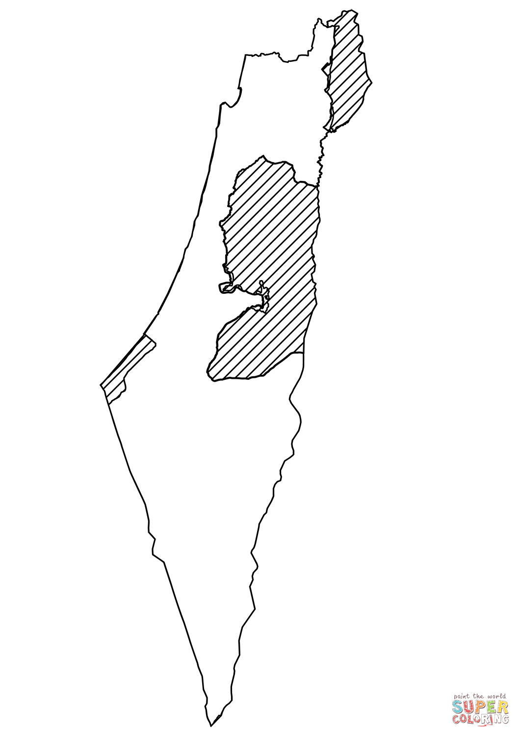 Outline map of israel coloring page free printable coloring pages