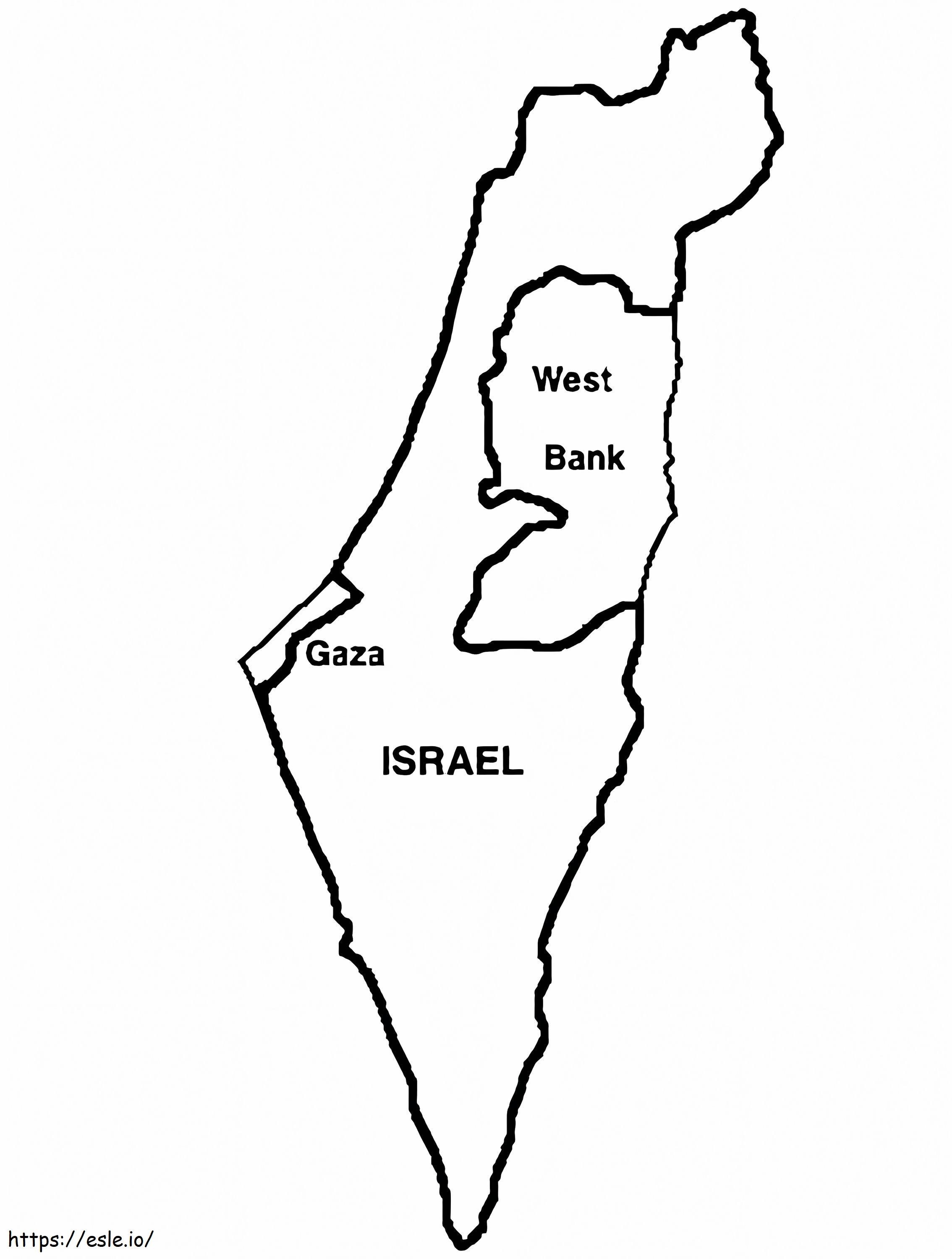 Israel map coloring page