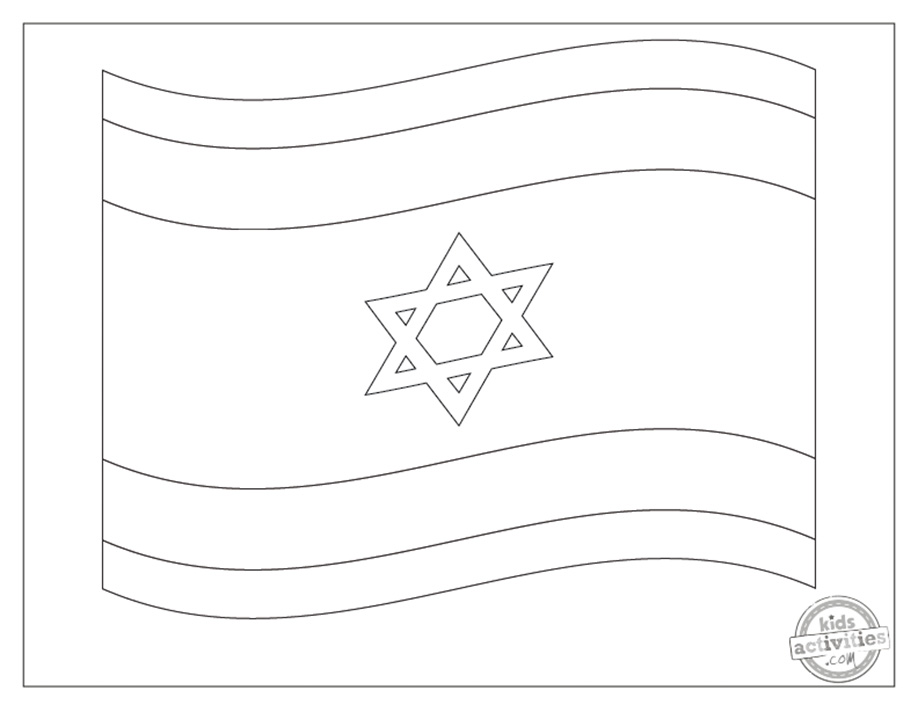 Simple israel flag coloring sheets kids activities blog