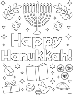 Hanukkah free coloring pages