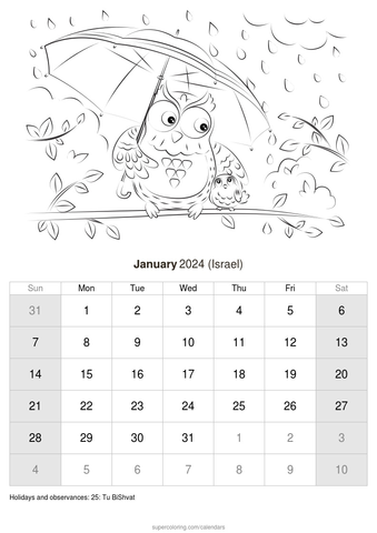 January calendar