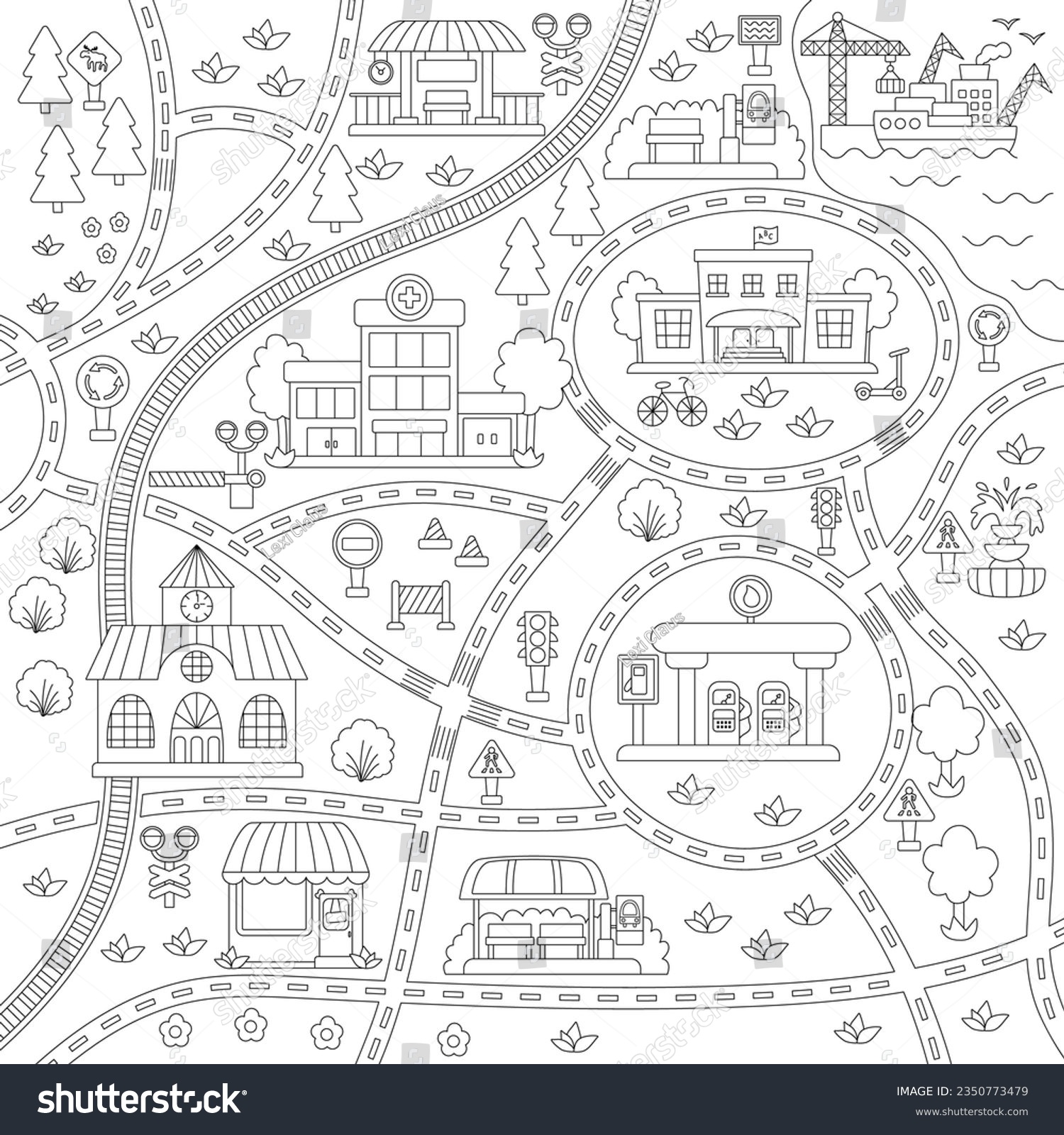 Thousand coloring pages maps royalty