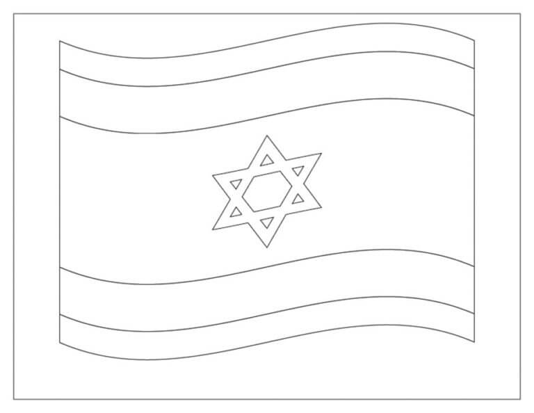 The flag of israel is a great coloring page