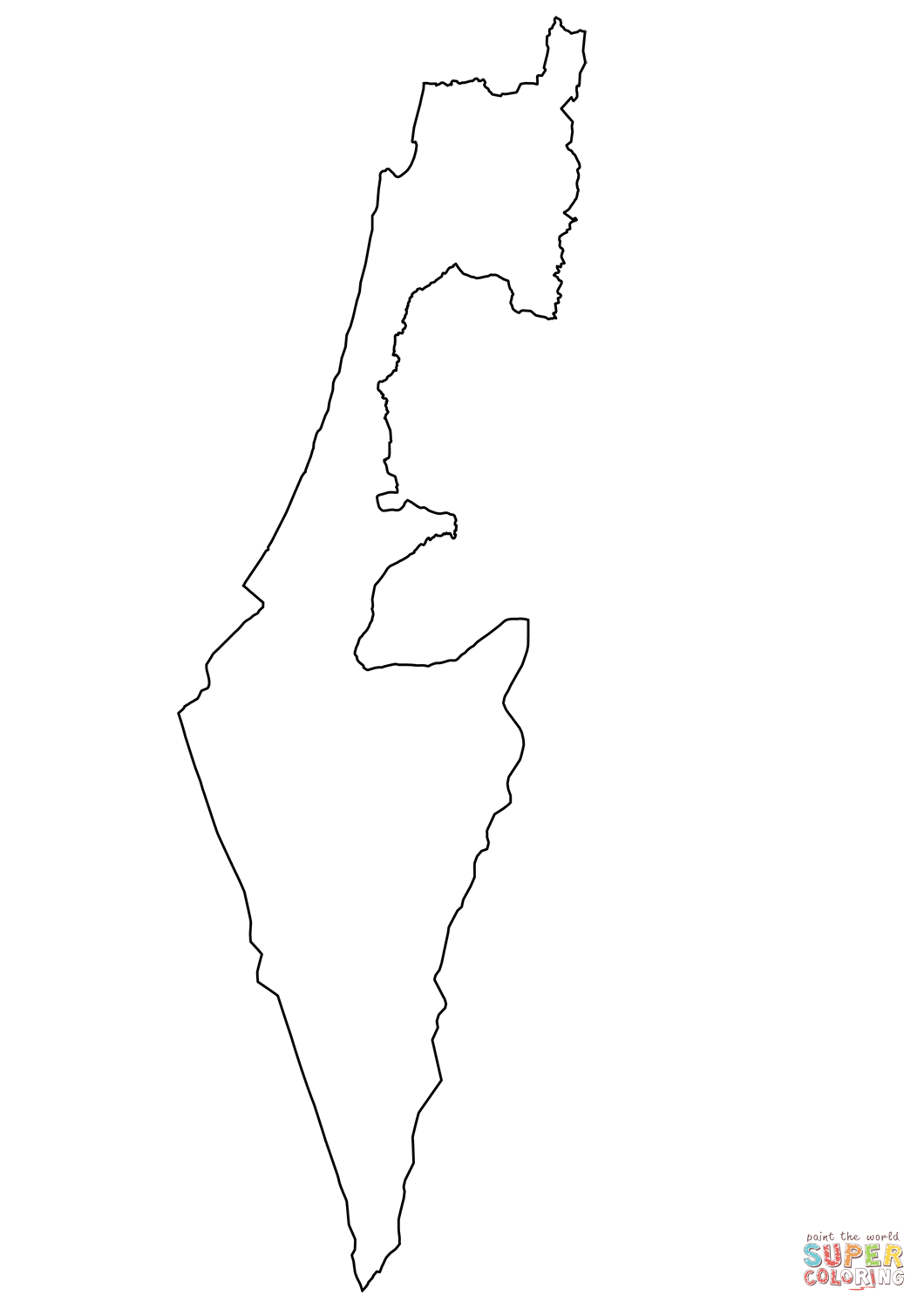 Outline map of israel coloring page free printable coloring pages