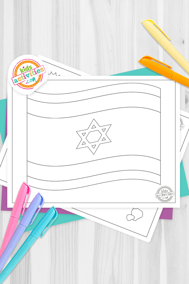 Simple israel flag coloring sheets kids activities blog