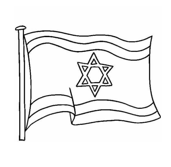 Normal flag of israel coloring page