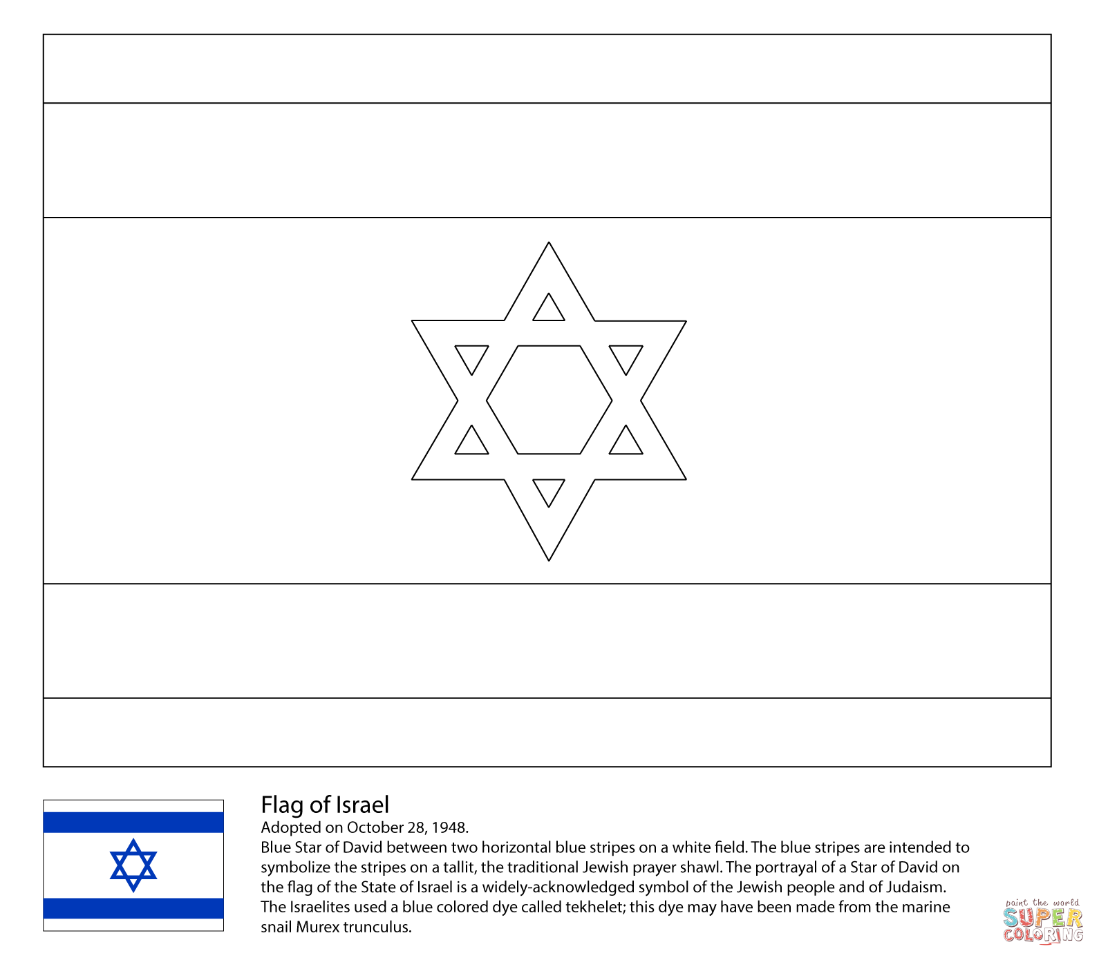 Israeli flag coloring page free printable coloring pages