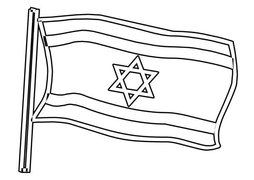 Coloring page israel flag