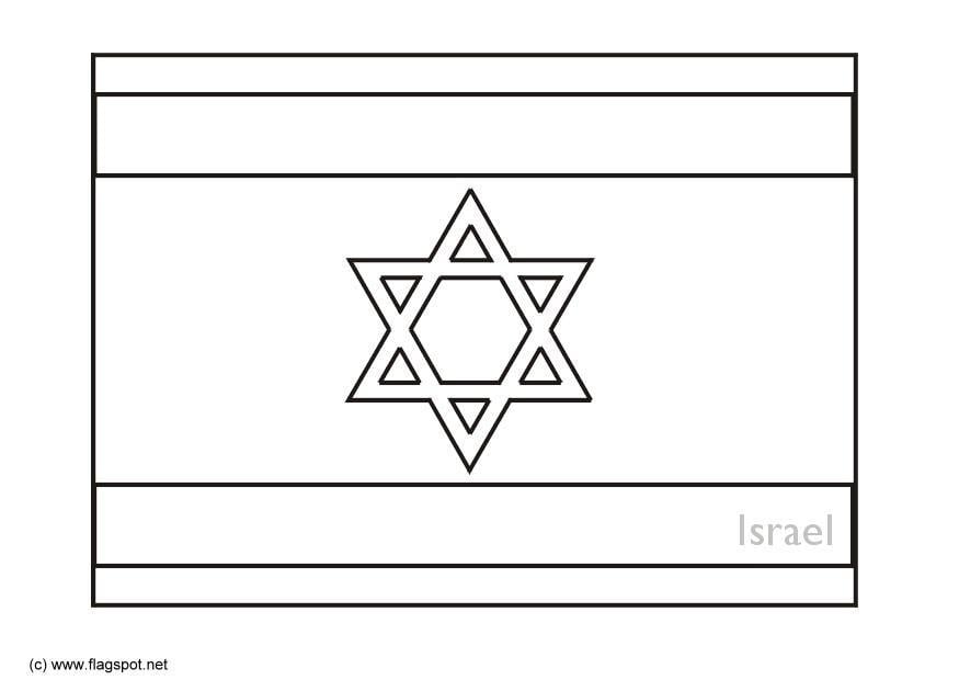 Coloring page flag israel