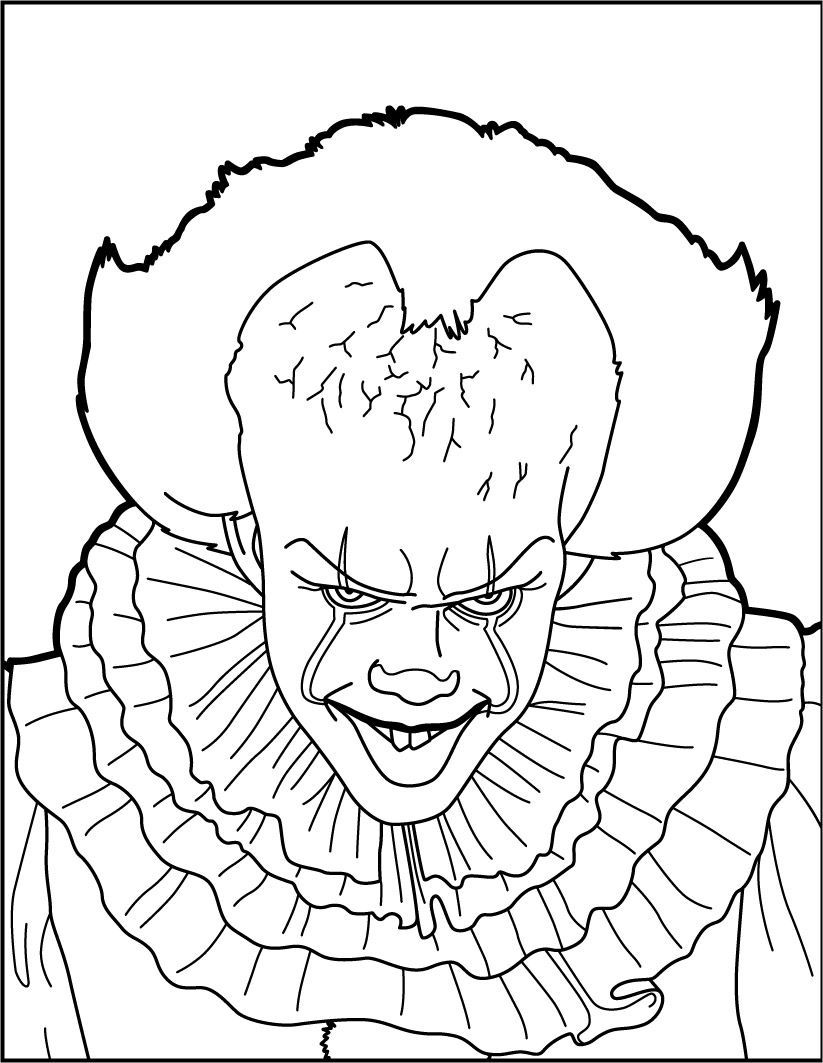 Pennywise coloring pages ideas with printable pdf