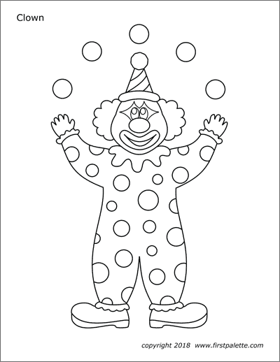 Clowns free printable templates coloring pages