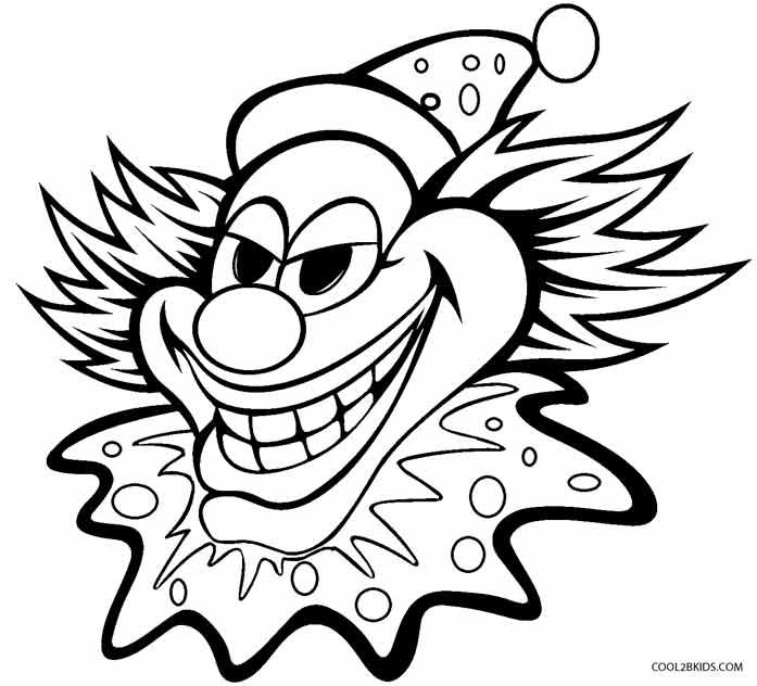 Printable clown coloring pages for kids coolbkids coloring pages animal coloring pages scary clown drawing