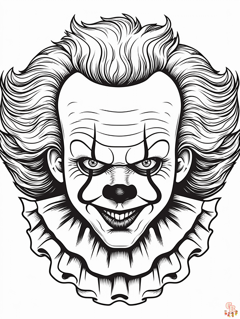 Get spooky with free pennywise coloring pages from