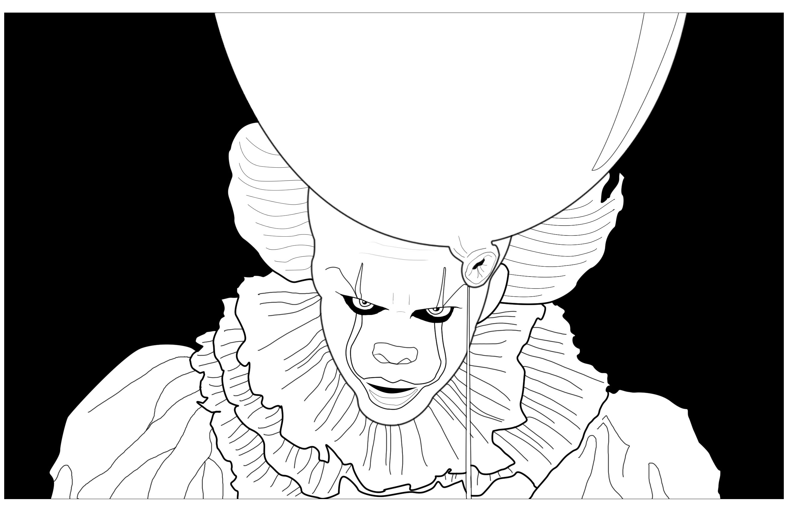 Ca clown pennywise black background