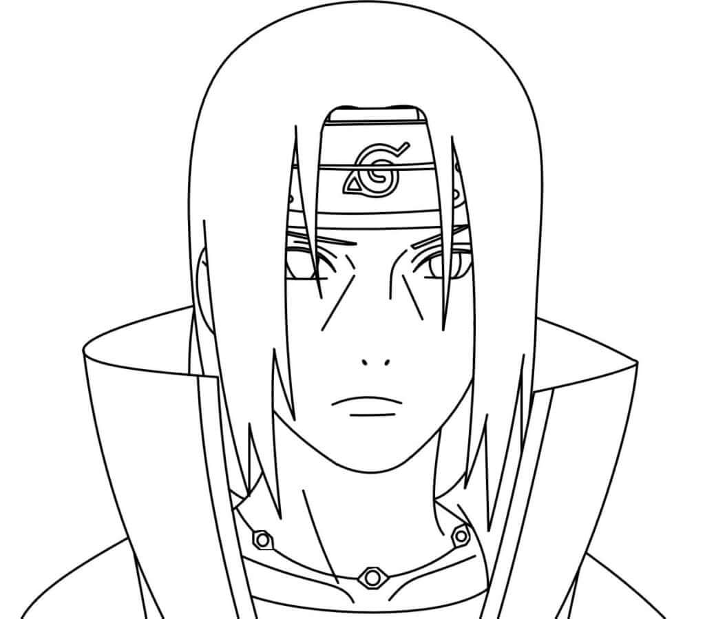 Portrait of itachi coloring page