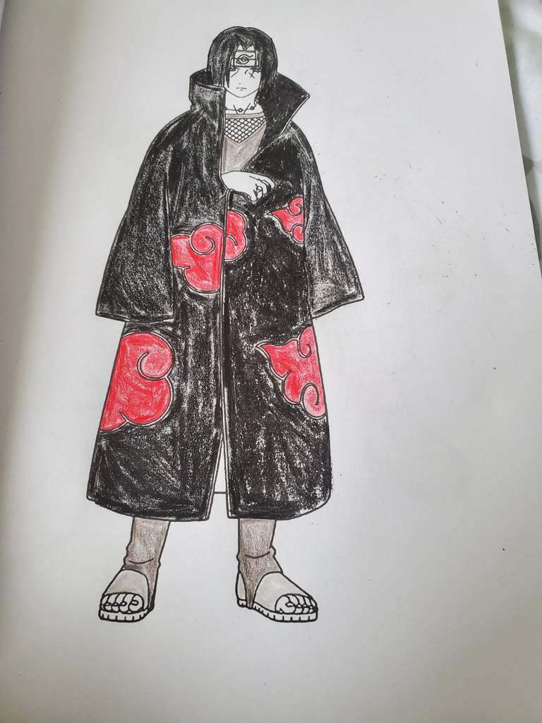 I colored in itachi uchiha naruto amino