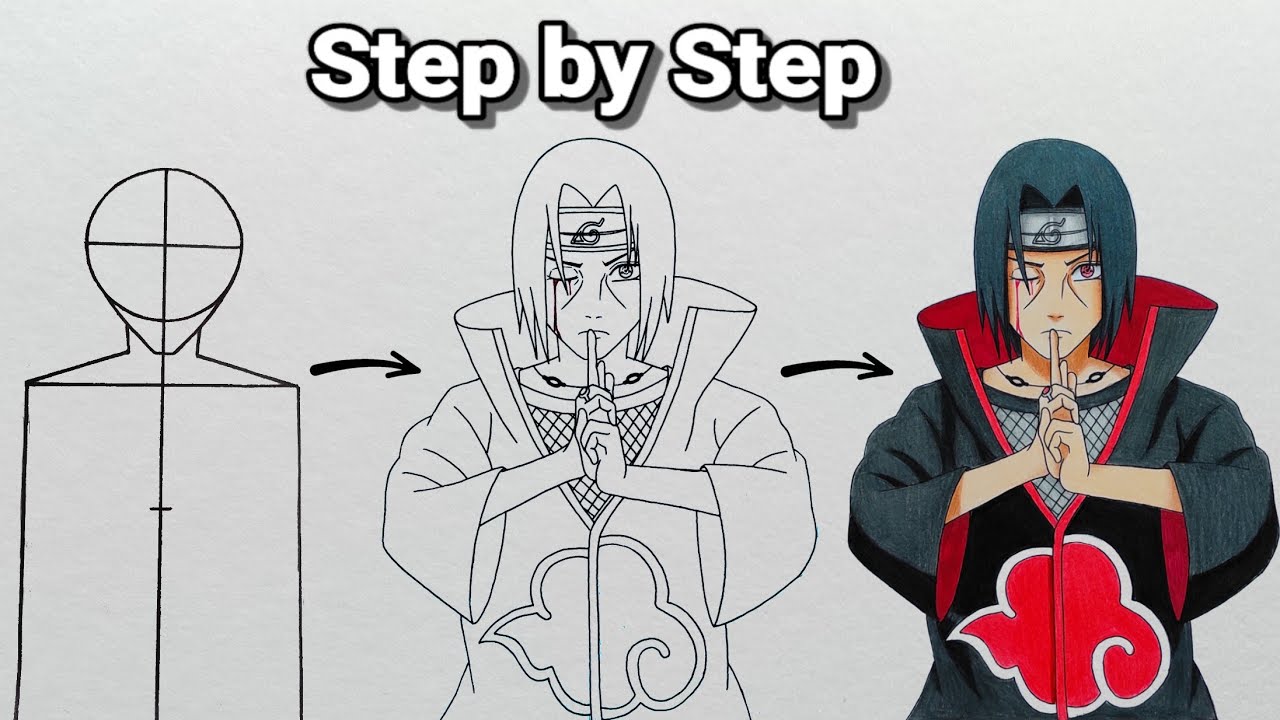 How to drawuchiha itachistep by steptutorialfor beginnersnaruto shippuden