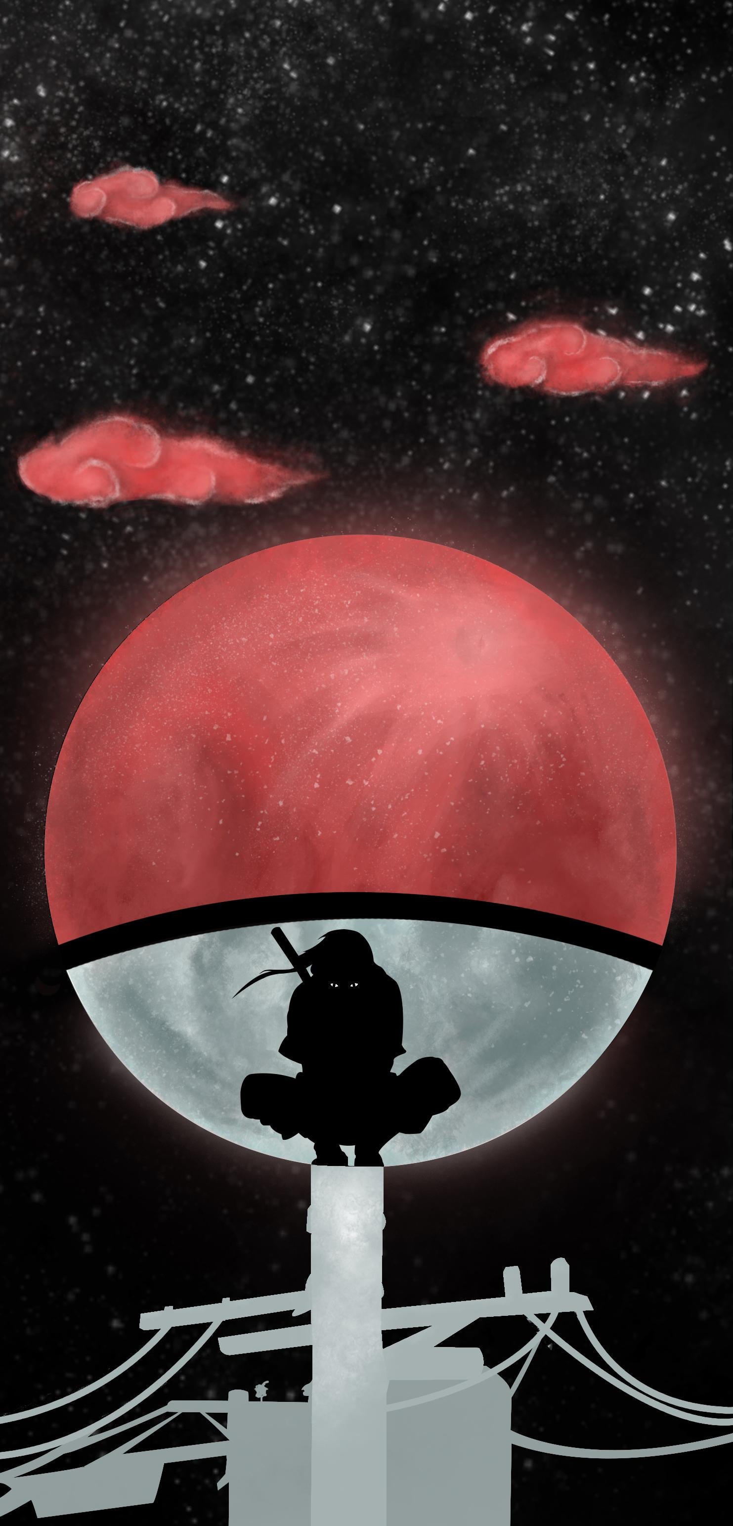 Itachi fan art i made for my phone wallpaper first time sharing hope you guys like it rnaruto