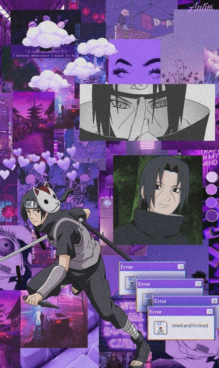 Itachi uchiha wallpaper aesthetic anime purple wallpaper naruto wallpaper