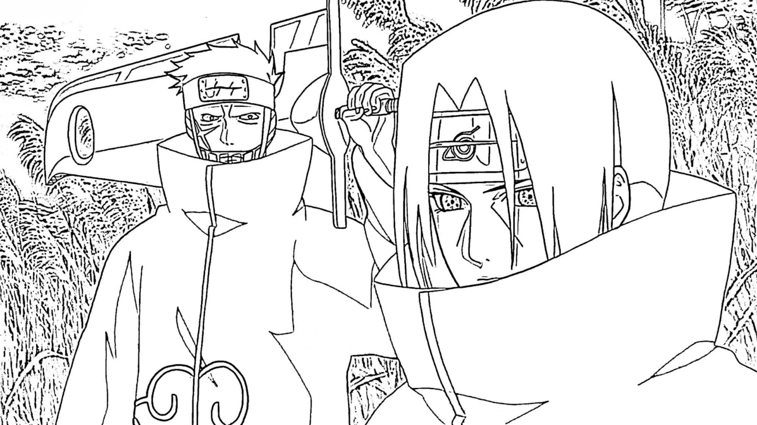 Itachi and associates coloring page