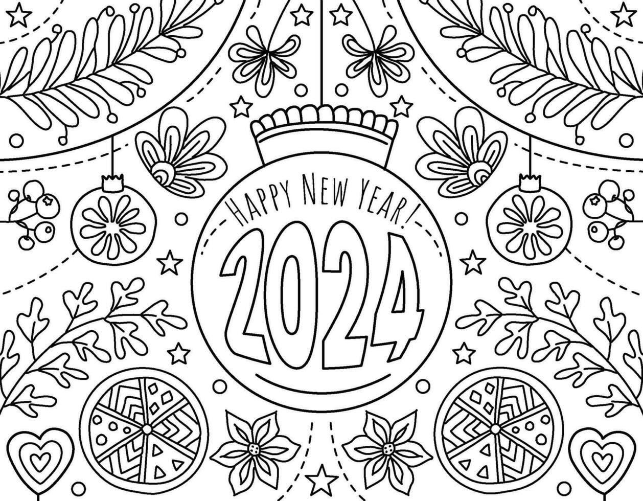 Happy new year coloring pages by coloringpageswk on