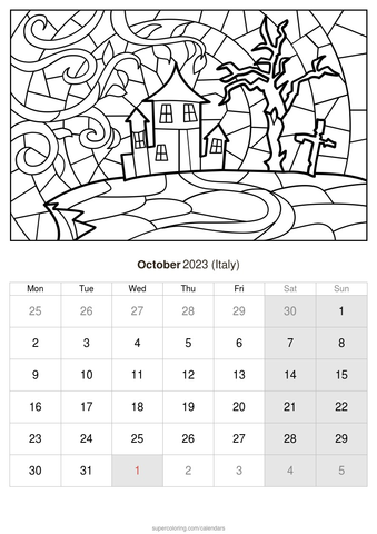 October calendar