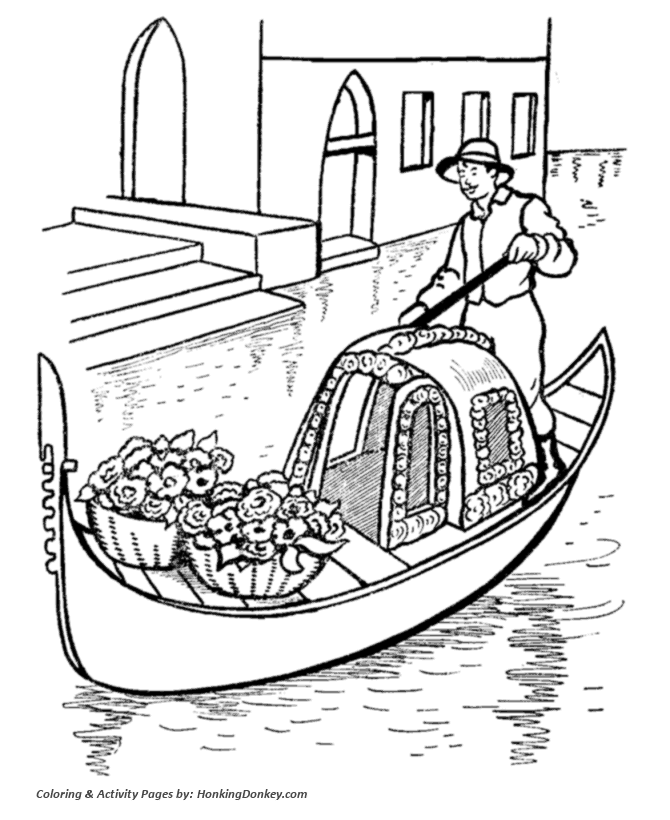 Gondolas in venice italy coloring page coloring pages flag coloring pages adult coloring pages