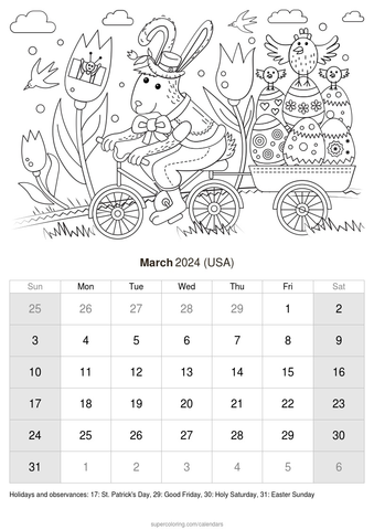 March calendar