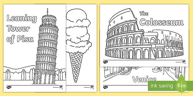 Italy colouring sheets teacher