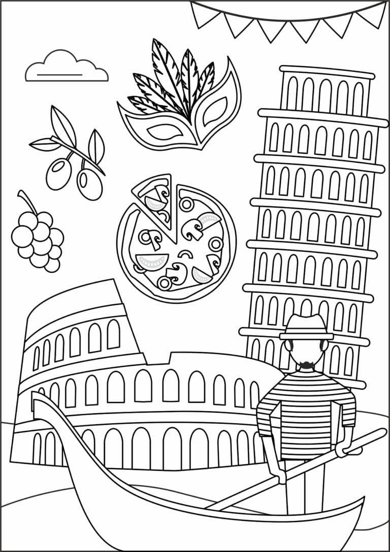 Italy coloring pages printable for free download