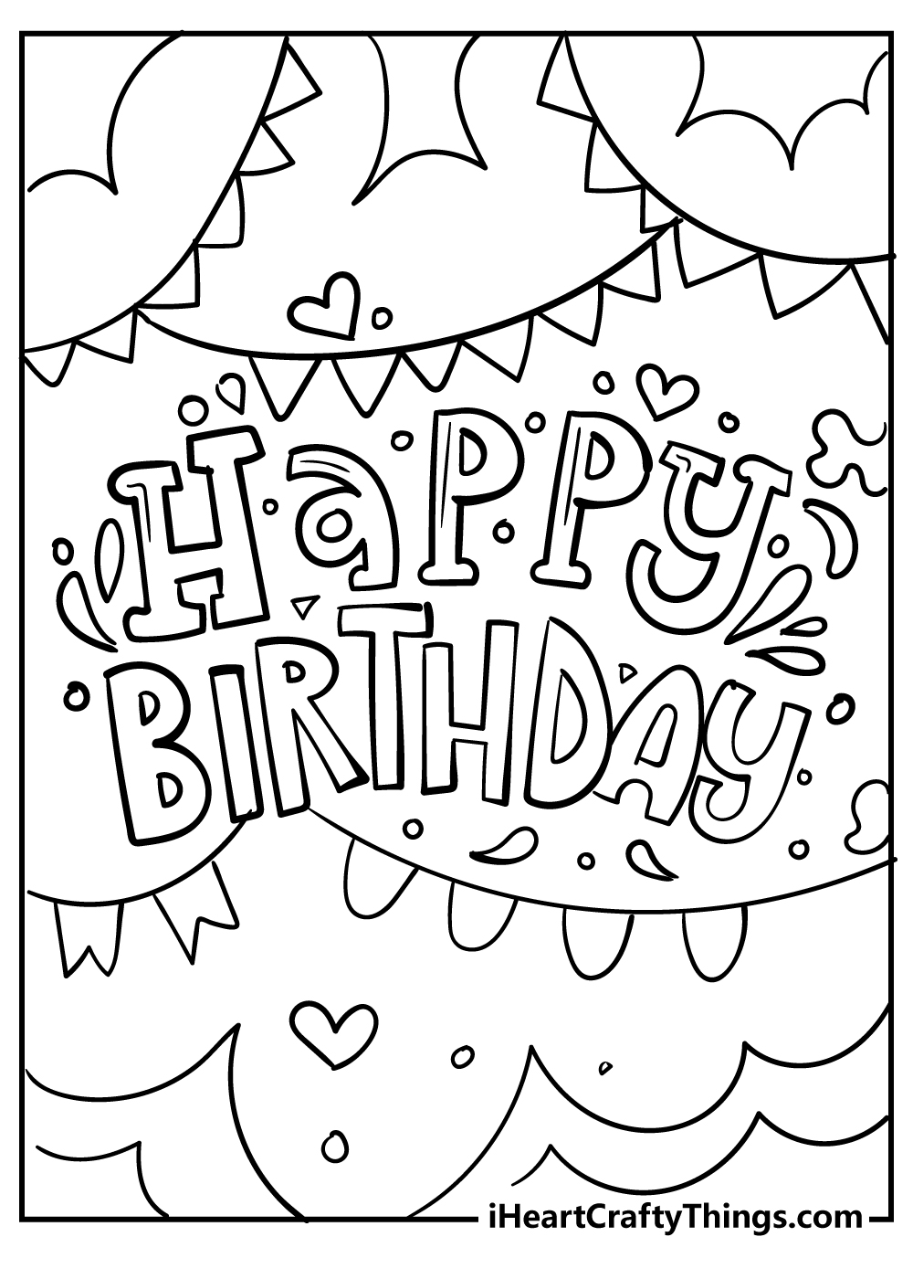 Happy birthday coloring pages free printables