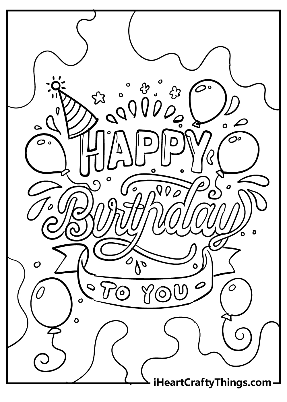 Happy birthday coloring pages free printables