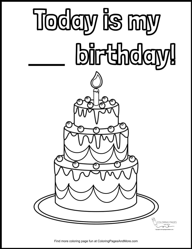 Today is my birthday coloring page