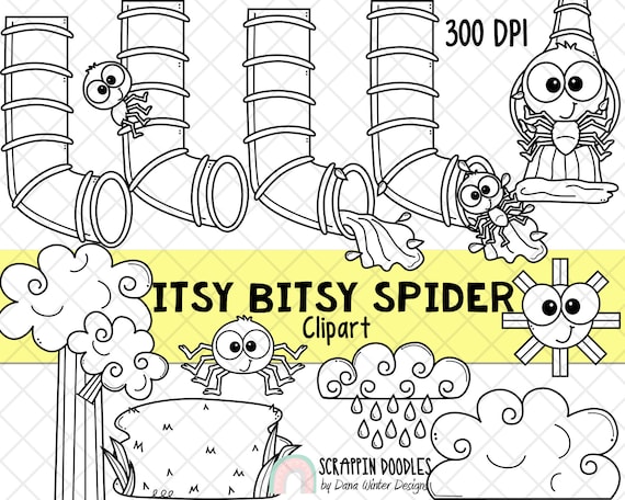 Itsy bitsy spider clipart nursery rhyme clipart kids story clipart fairy tale graphics childrens stories story time