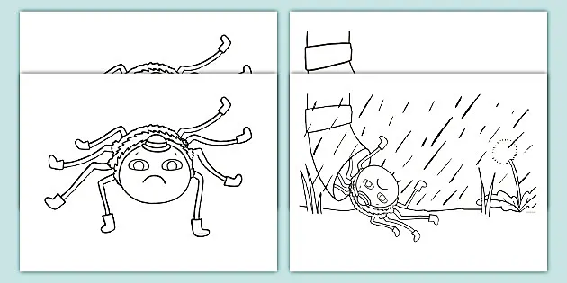 The itsy bitsy spider coloring sheets teacher made