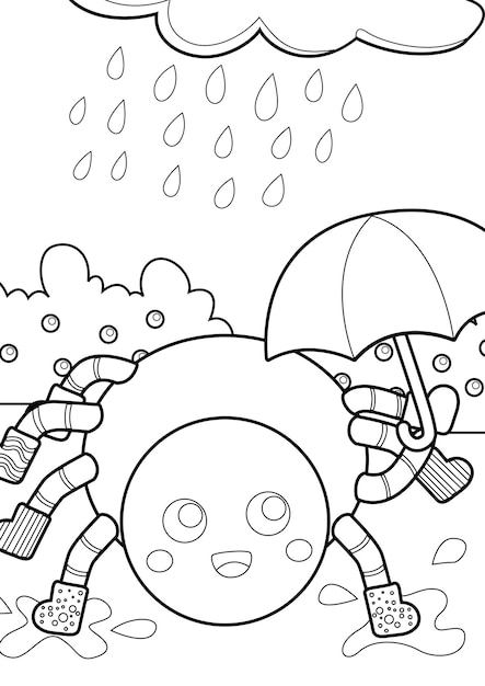 Premium vector itsy bitsy spider from classic song coloring page spider song