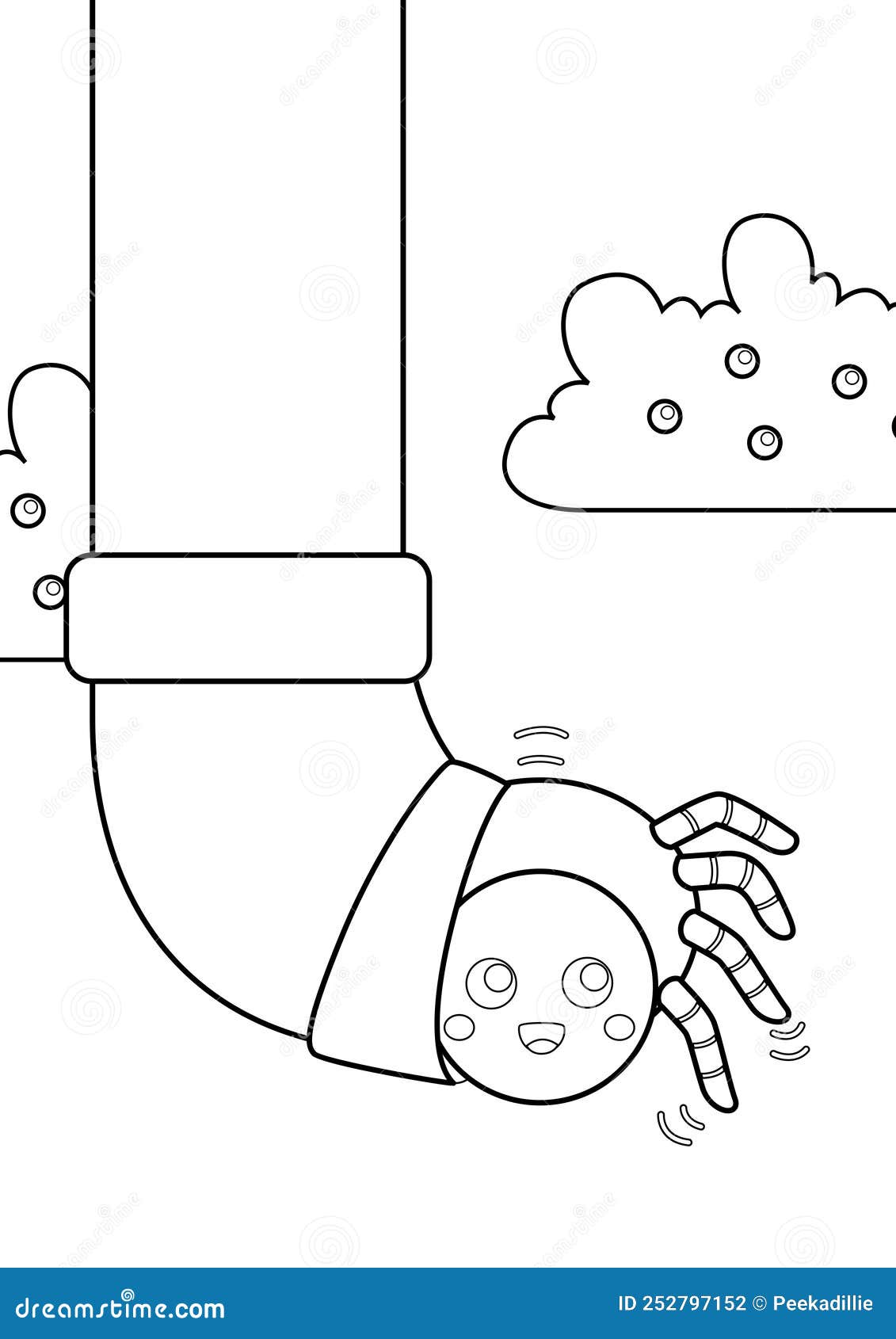 Itsy bitsy spider theme coloring kids and adult stock illustration