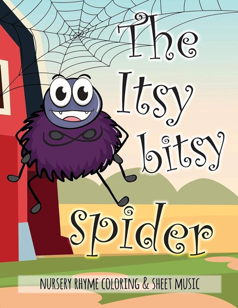 The itsy bitsy spider nursery rhyme coloring sheet music educational coloring book for ages