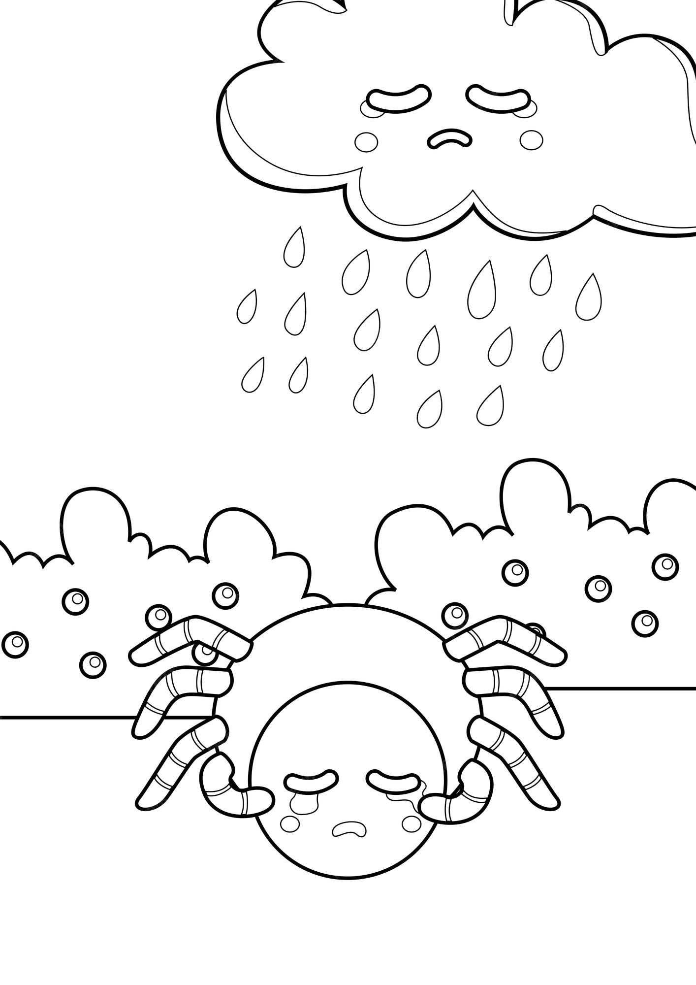 Premium vector itsy bitsy spider from classic song coloring page for kids and adult