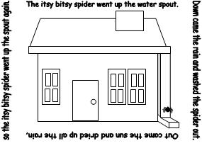 Itsy bitsy spider coloring page