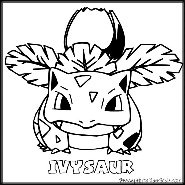 Pokemon ivysaur coloring page â printables for kids â free word search puzzles coloring pages and other activities