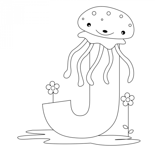 Alphabet coloring pages â j